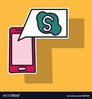 Sticker unusual look skype logo vector image
