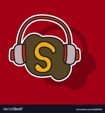 Sticker unusual look skype logo vector image