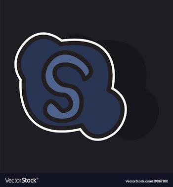 Sticker unusual look skype logo vector image
