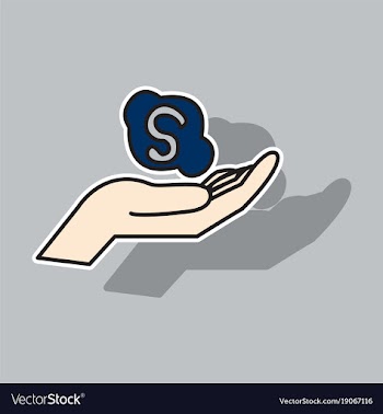 Sticker unusual look skype logo vector image
