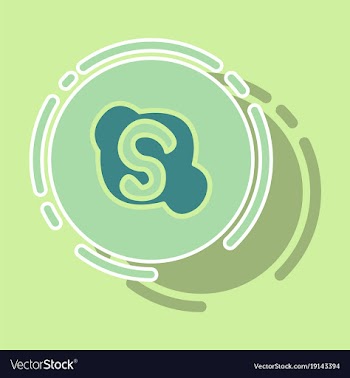 Sticker unusual look skype logo vector image