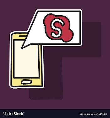 Sticker unusual look skype logo vector image