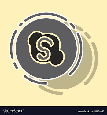 Sticker unusual look skype logo vector image