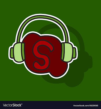 Sticker unusual look skype logo vector image