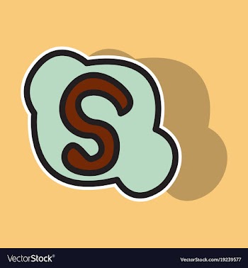 Sticker unusual look skype logo vector image