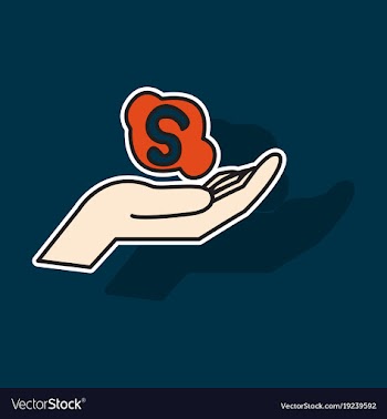 Sticker unusual look skype logo vector image
