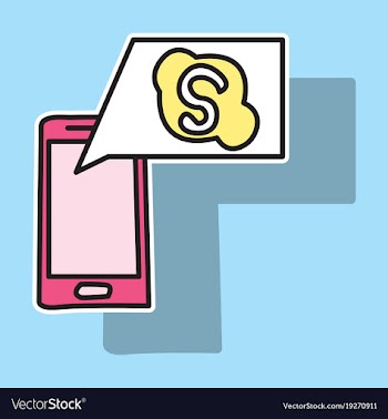 Sticker unusual look skype logo vector image