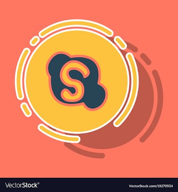 Sticker unusual look skype logo vector image