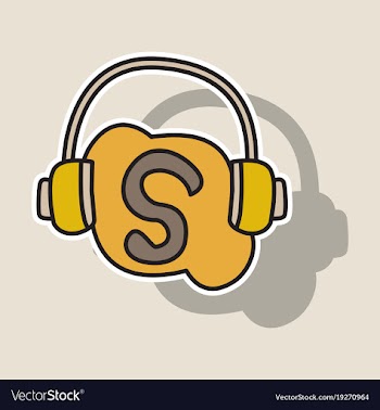 Sticker unusual look skype logo vector image