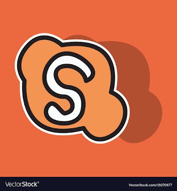 Sticker unusual look skype logo vector image