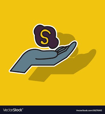 Sticker unusual look skype logo vector image