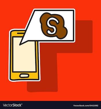 Sticker unusual look skype logo vector image