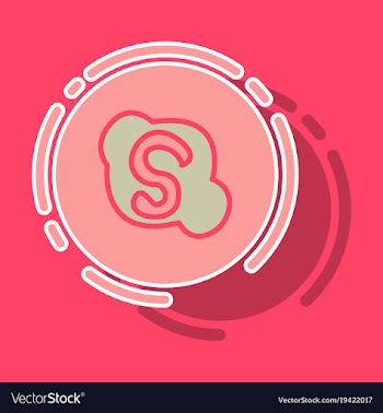 Sticker unusual look skype logo vector image