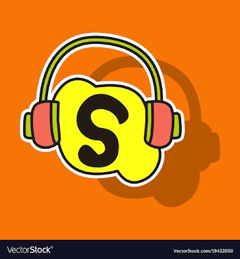 Sticker unusual look skype logo vector image