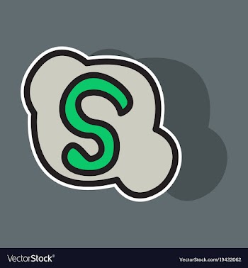 Sticker unusual look skype logo vector image