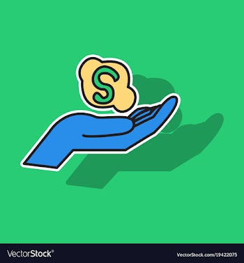 Sticker unusual look skype logo vector image