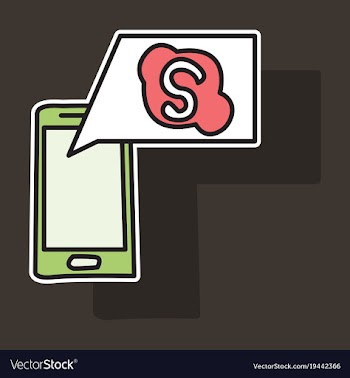 Sticker unusual look skype logo vector image