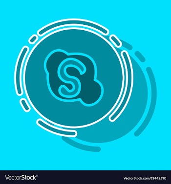 Sticker unusual look skype logo vector image