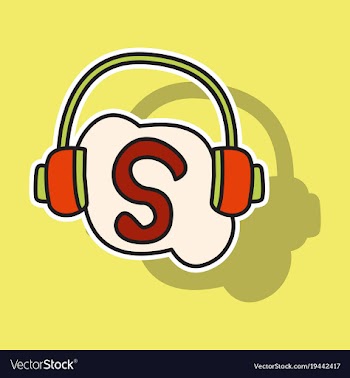 Sticker unusual look skype logo vector image