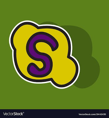Sticker unusual look skype logo vector image