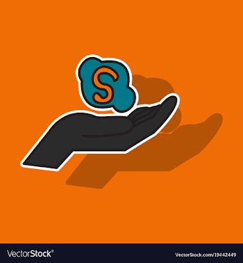 Sticker unusual look skype logo vector image