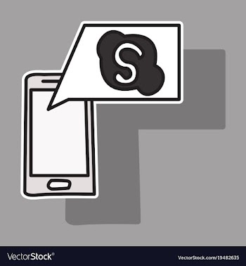 Sticker unusual look skype logo vector image