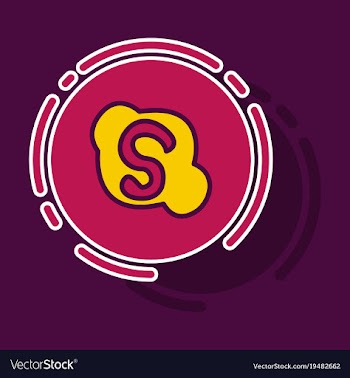 Sticker unusual look skype logo vector image