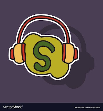 Sticker unusual look skype logo vector image