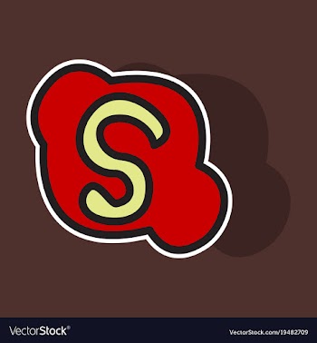 Sticker unusual look skype logo vector image