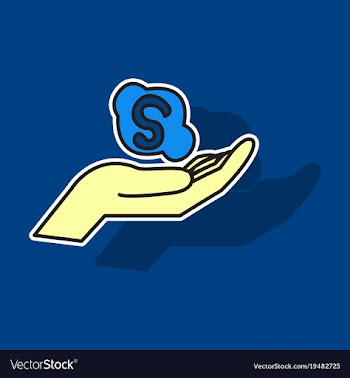 Sticker unusual look skype logo vector image