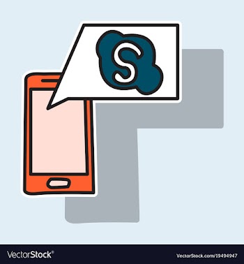 Sticker unusual look skype logo vector image