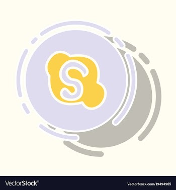 Sticker unusual look skype logo vector image
