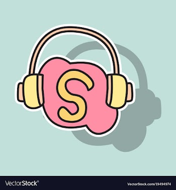 Sticker unusual look skype logo vector image
