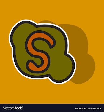 Sticker unusual look skype logo vector image