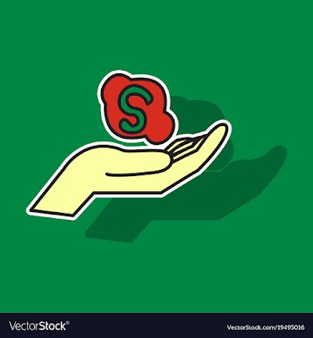 Sticker unusual look skype logo vector image
