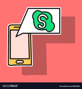 Sticker unusual look skype logo vector image