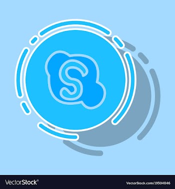Sticker unusual look skype logo vector image