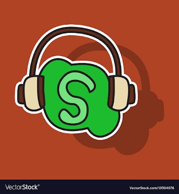 Sticker unusual look skype logo vector image