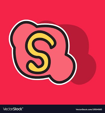 Sticker unusual look skype logo vector image