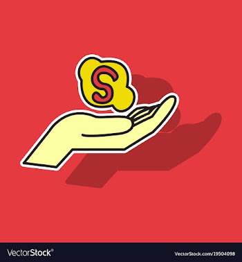Sticker unusual look skype logo vector image