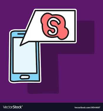 Sticker unusual look skype logo vector image