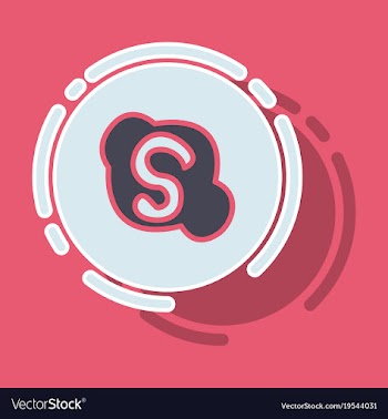 Sticker unusual look skype logo vector image