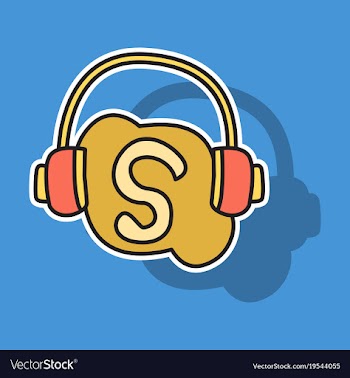Sticker unusual look skype logo vector image