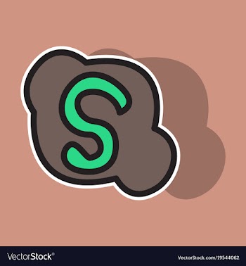 Sticker unusual look skype logo vector image