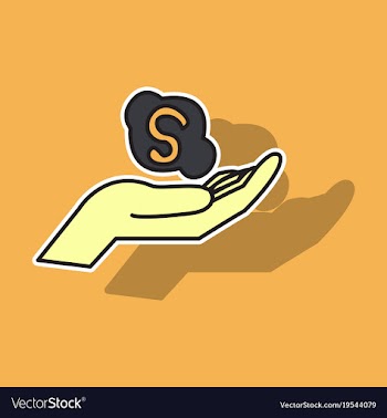 Sticker unusual look skype logo vector image