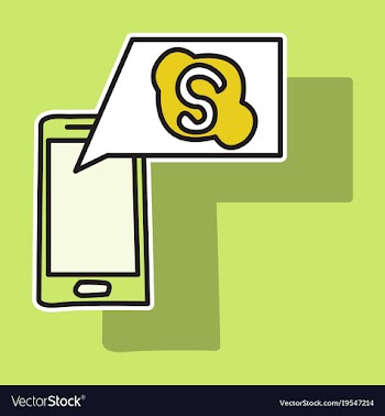Sticker unusual look skype logo vector image