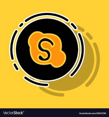 Sticker unusual look skype logo vector image