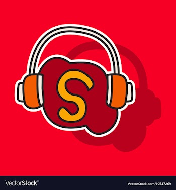 Sticker unusual look skype logo vector image