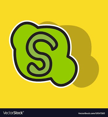 Sticker unusual look skype logo vector image