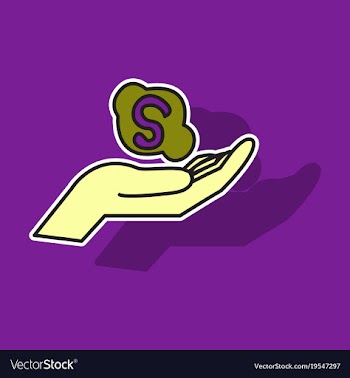 Sticker unusual look skype logo vector image